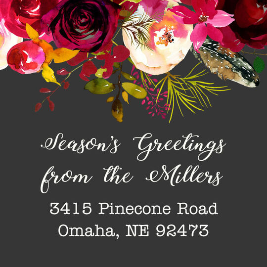Boho Chalkboard Square Address Labels